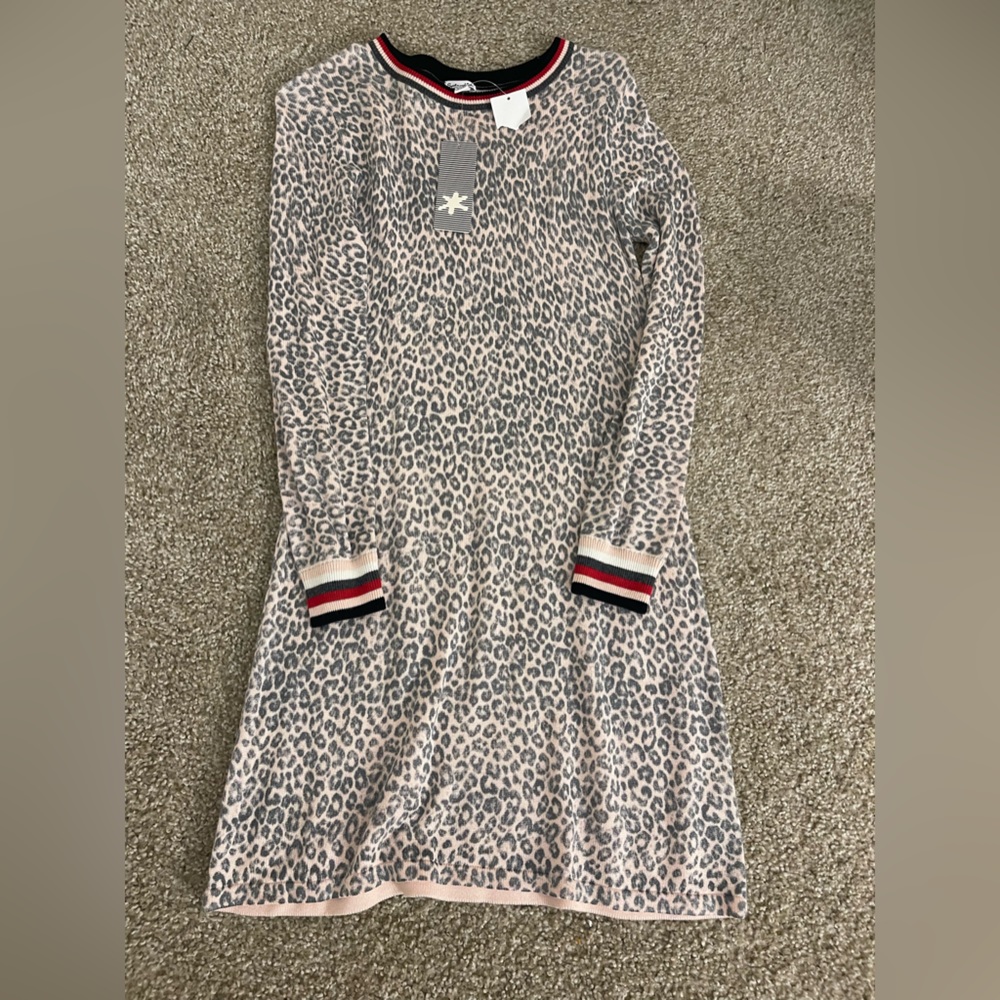 Splendid girls leopard sweater dress nwt